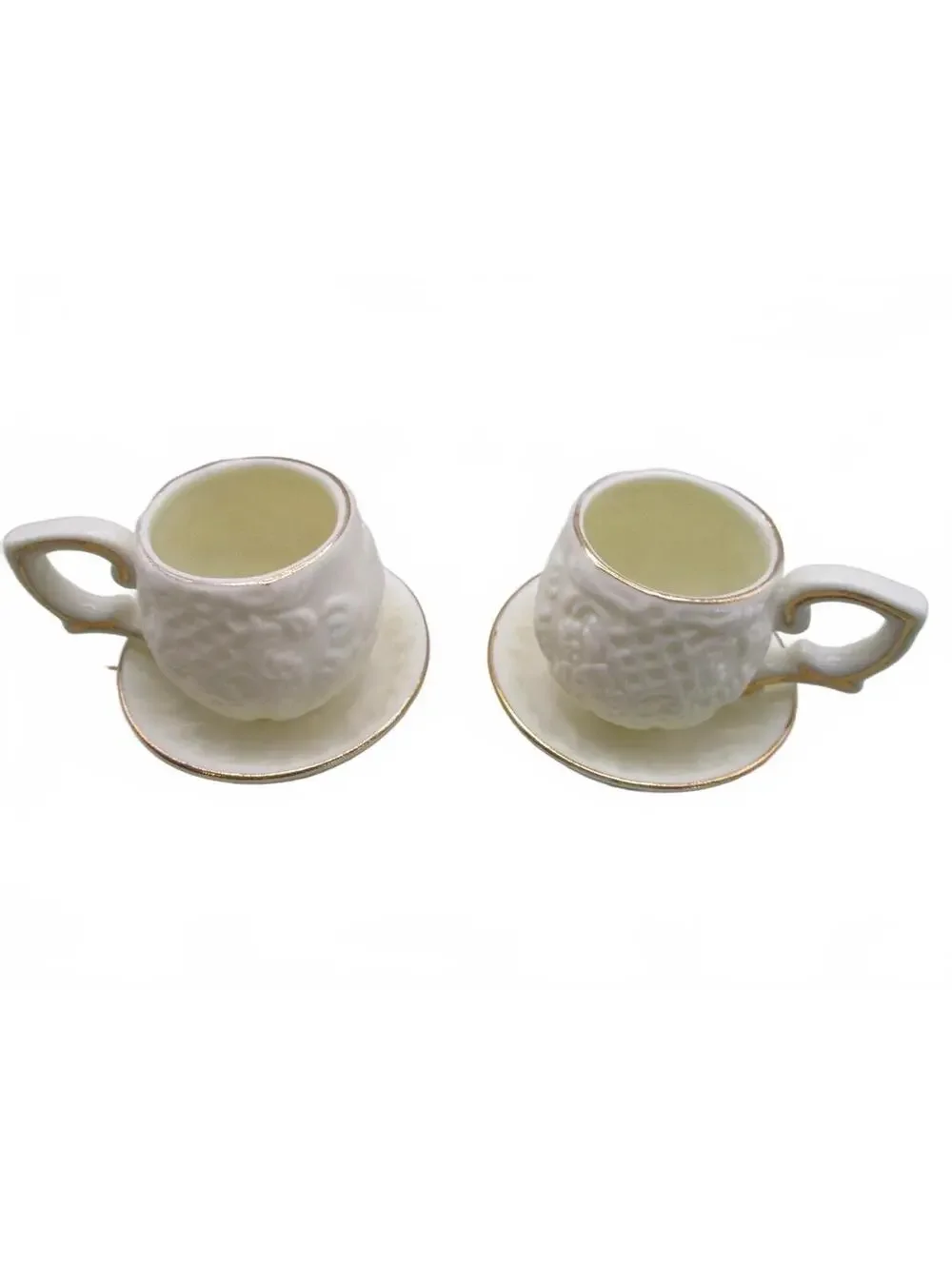 Vintage Formalities by Baum Brothers Miniature Porcelain Tea Set Ivory Gold 10pc